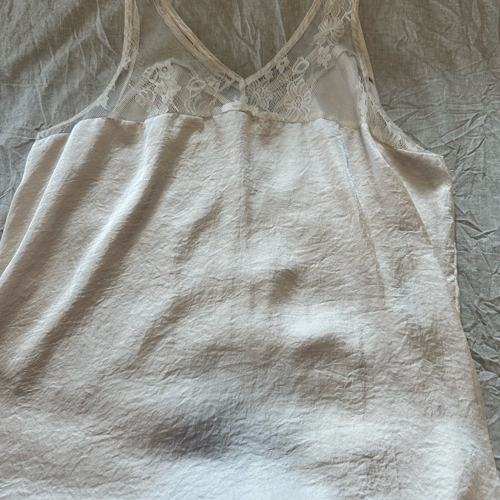 Lace Trim Cream Tank Top (4/$10)